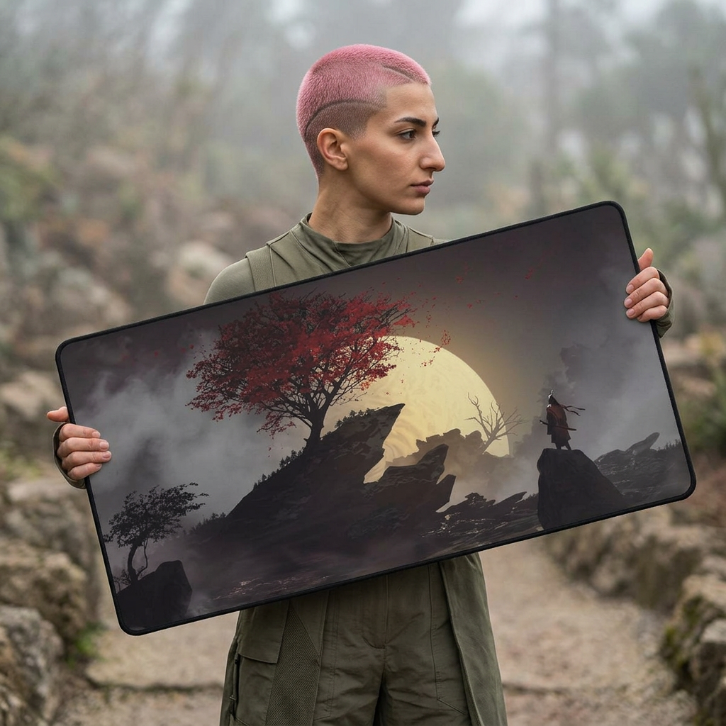 Samurai Desk Mat — Japanese Warrior Desk Pad