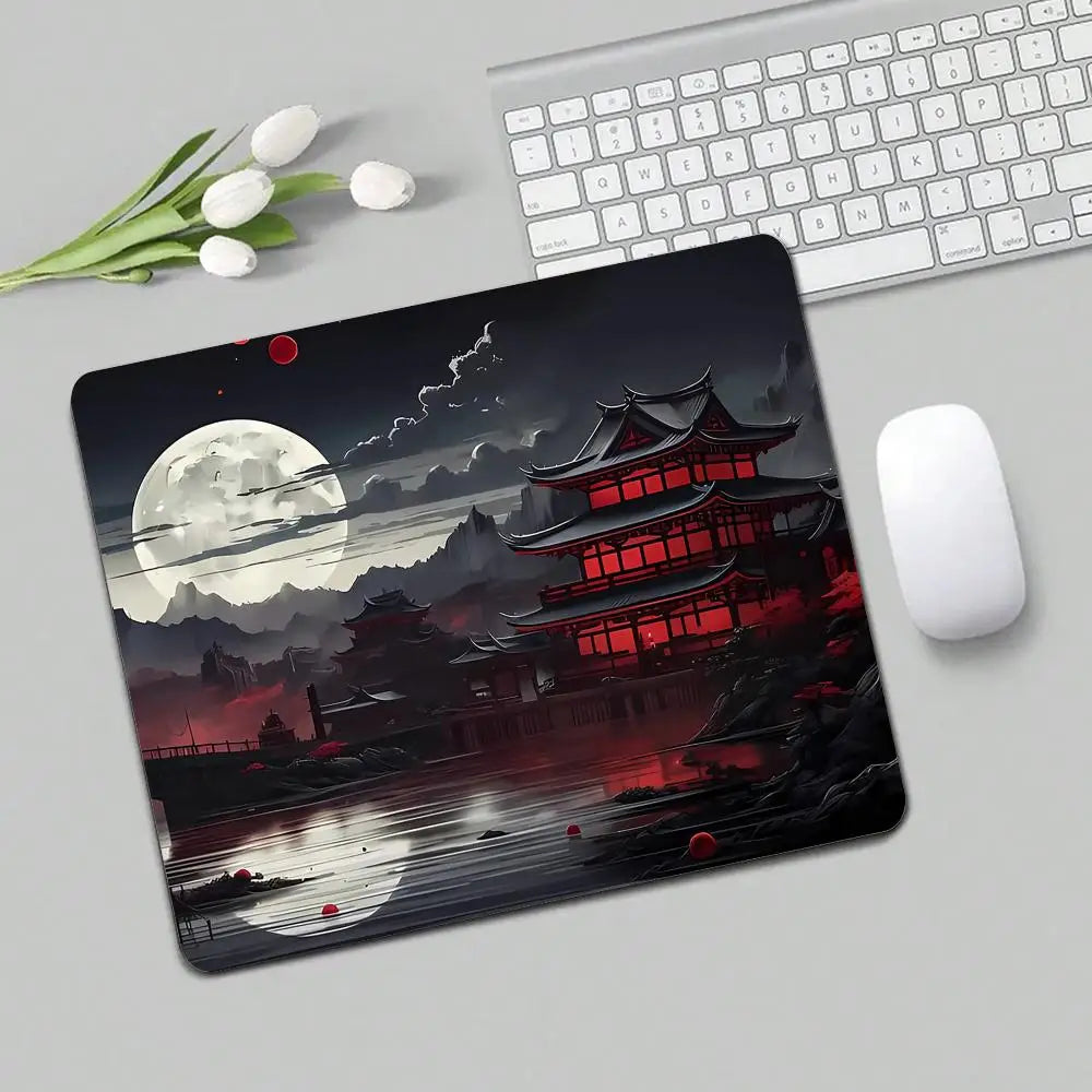 Full Moon Art Landscape Design small-sized mouse pad desk mat gaming mats pc accessories laptop office pads rubber anti-slip