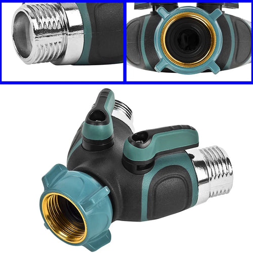 1pc EU US 3/4 Inch 2 Way Garden Hose Splitter Garden Tap Y-Type Watering Connector Distributor For Outdoor Faucet