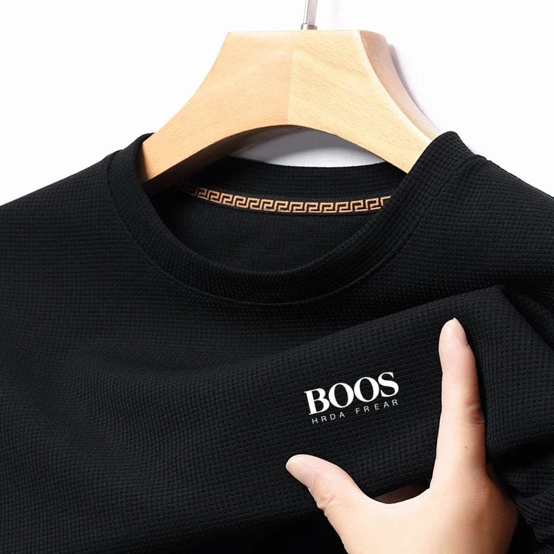 Embroidered New Summer Comfortable Round Neck Short Sleeved T-shirt, Men's Casual and Fashionable Short Sleeved Top