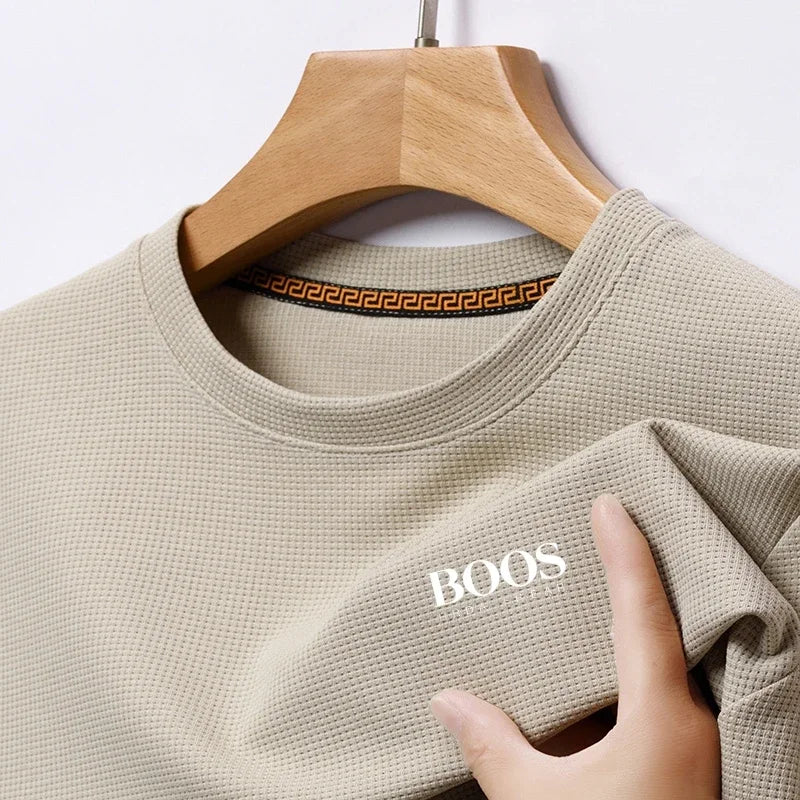 Embroidered New Summer Comfortable Round Neck Short Sleeved T-shirt, Men's Casual and Fashionable Short Sleeved Top