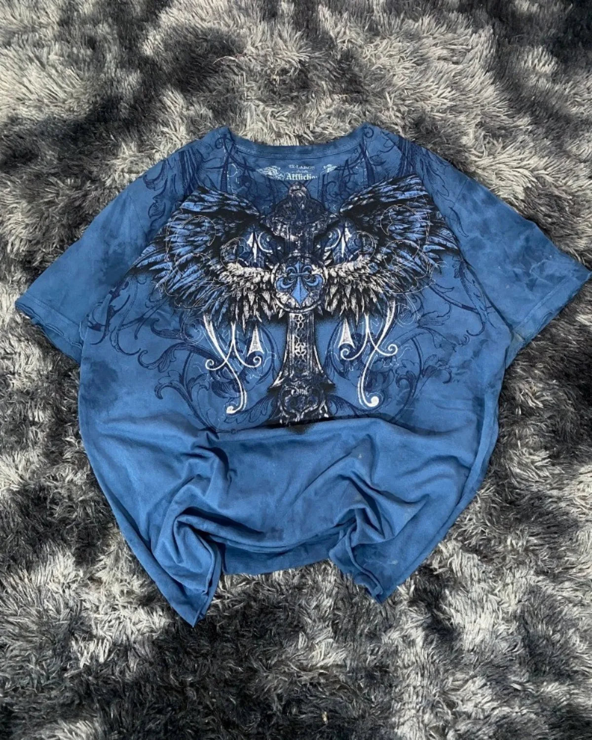 American style new men's summer skull print comfortable soft breathable round neck T-shirt outdoor fashionable high street top