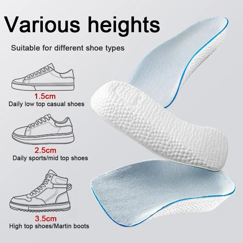 1.5cm 2.5cm 3.5cm Arch Support Height Increase Insoles Soft Half Insole for Men Women Feet Arch Support Orthopedic Shoes Pads