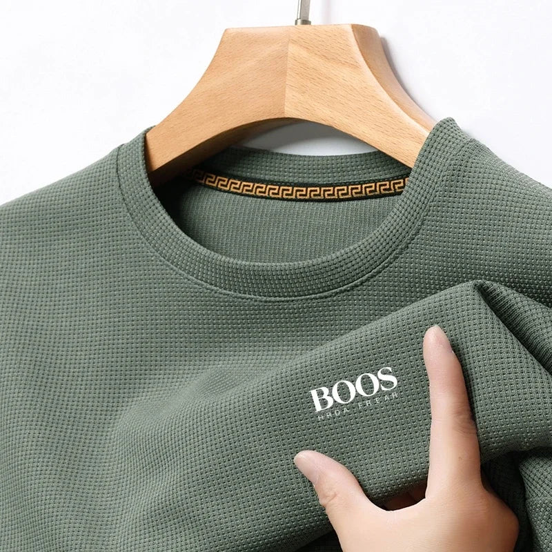 Embroidered New Summer Comfortable Round Neck Short Sleeved T-shirt, Men's Casual and Fashionable Short Sleeved Top