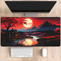 Mouse Pad Red and black art landscapes sunset large anti-slip offices accessories Mousepad keyboard HD Printing overlock Desk Ma