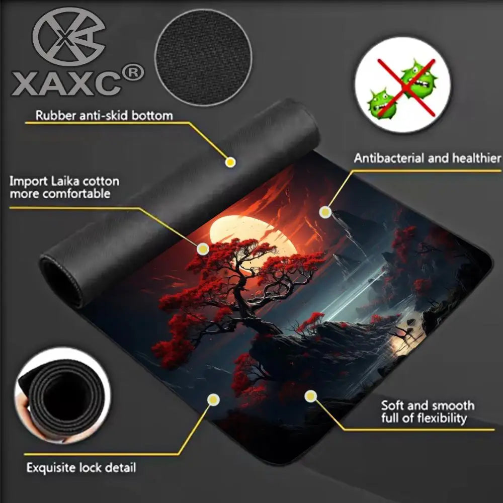 Red and black art landscapes large Mouse Pad anti-slip Durable Desk Mat offices accessories keyboard mouse mat tapis de XAXC