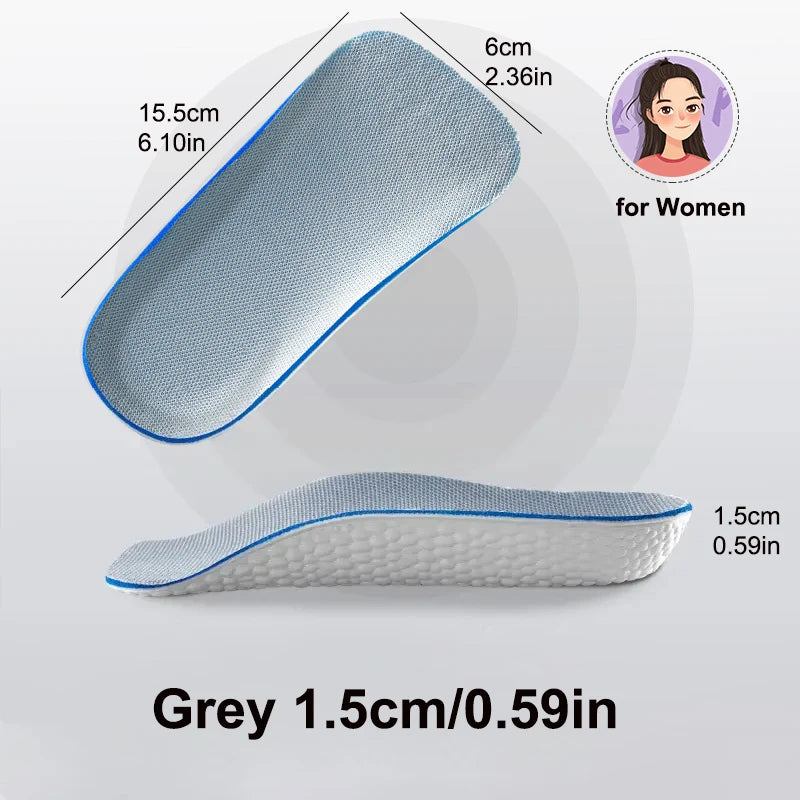1.5cm 2.5cm 3.5cm Arch Support Height Increase Insoles Soft Half Insole for Men Women Feet Arch Support Orthopedic Shoes Pads