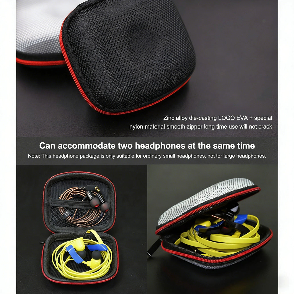 Earphone Storage Bag Square Headset Box Indoor Outdoor Travelling Earphones Storaging Case Accessories with Zipper