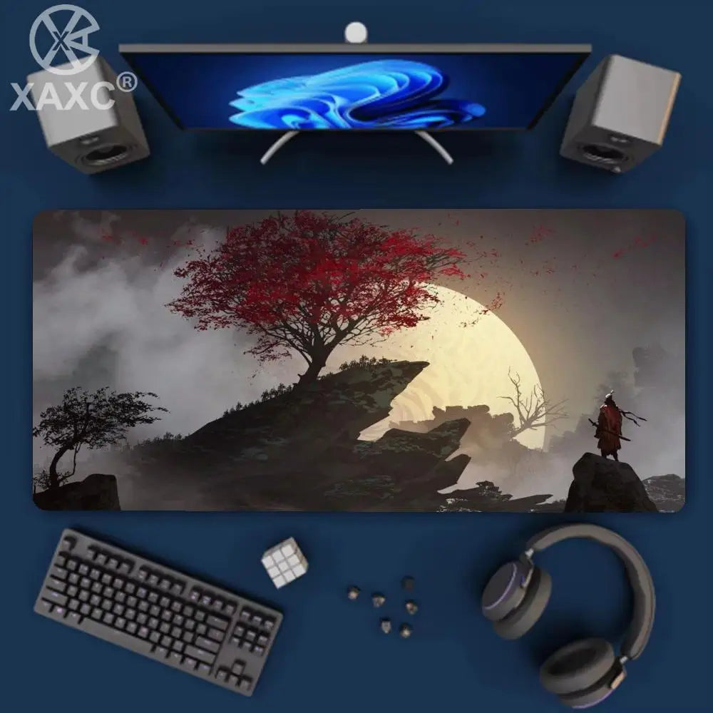 Red and black art landscapes large Mouse Pad anti-slip Durable Desk Mat offices accessories keyboard mouse mat tapis de XAXC