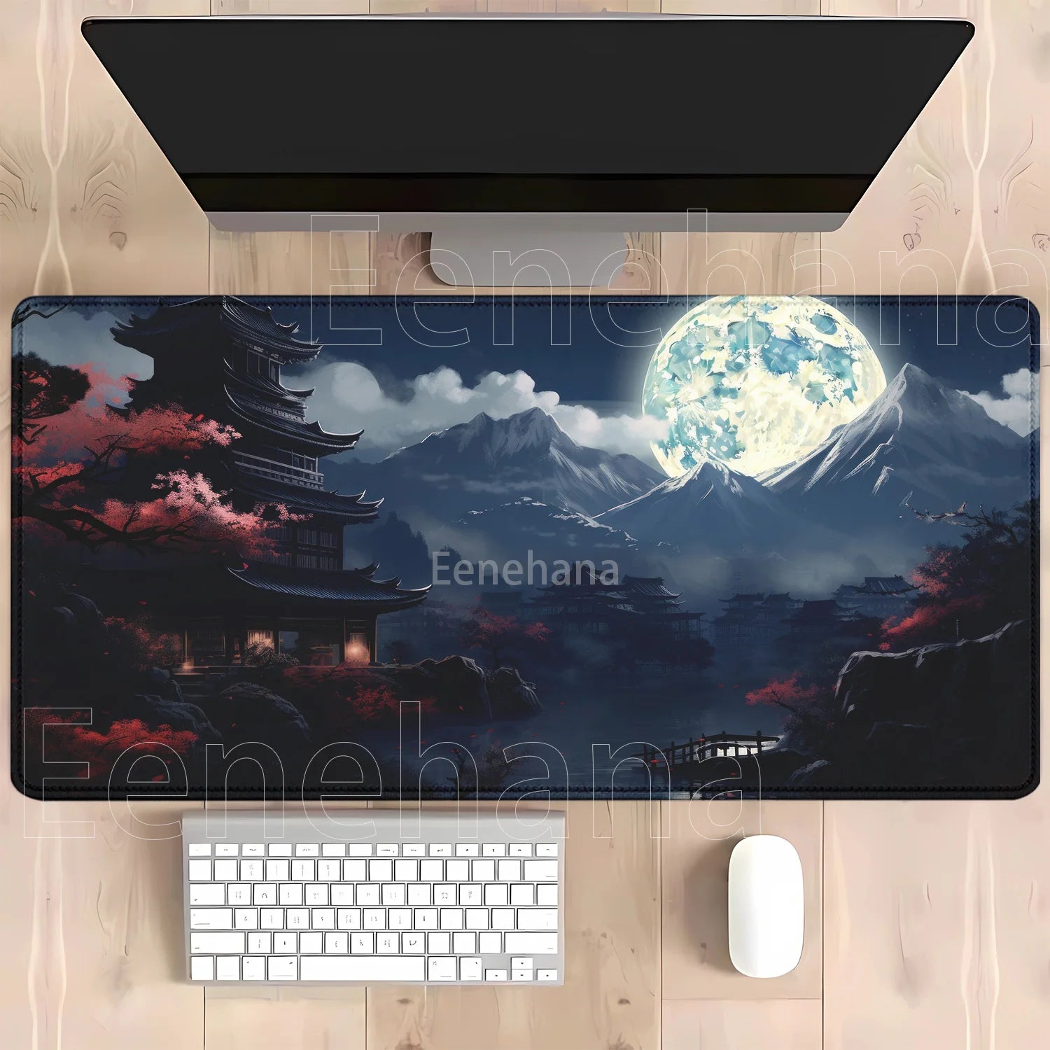 Mouse Pad Red and black art landscapes sunset large anti-slip offices accessories Mousepad keyboard HD Printing overlock Desk Ma