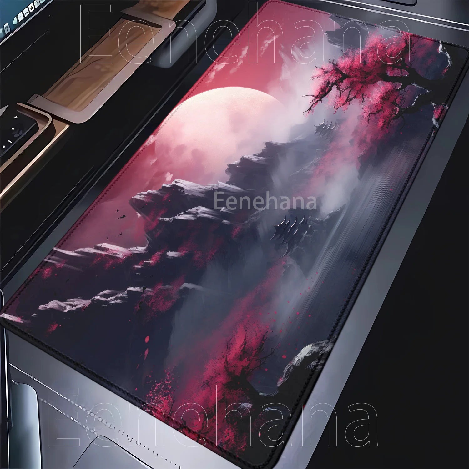 Mouse Pad Red and black art landscapes sunset large anti-slip offices accessories Mousepad keyboard HD Printing overlock Desk Ma