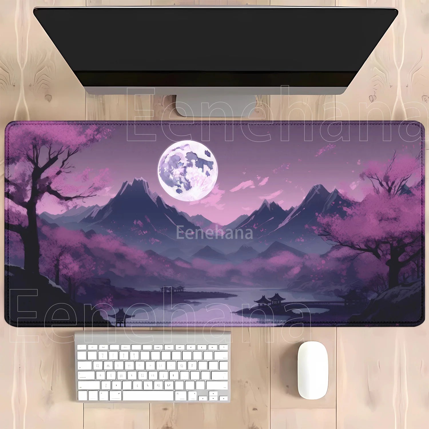 Mouse Pad Red and black art landscapes sunset large anti-slip offices accessories Mousepad keyboard HD Printing overlock Desk Ma