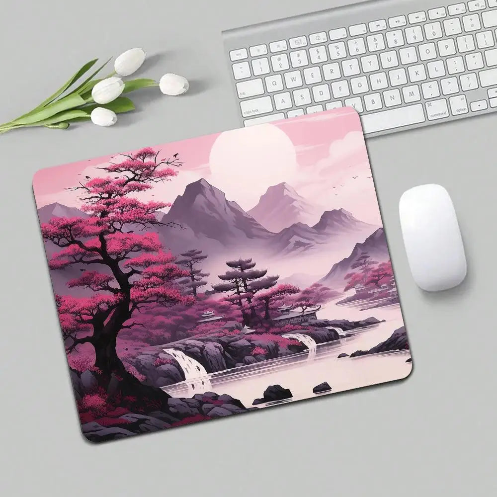 Full Moon Art Landscape Design small-sized mouse pad desk mat gaming mats pc accessories laptop office pads rubber anti-slip