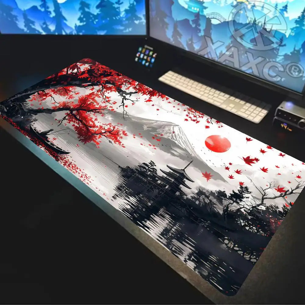 Red and black art landscapes large Mouse Pad anti-slip Durable Desk Mat offices accessories keyboard mouse mat tapis de XAXC