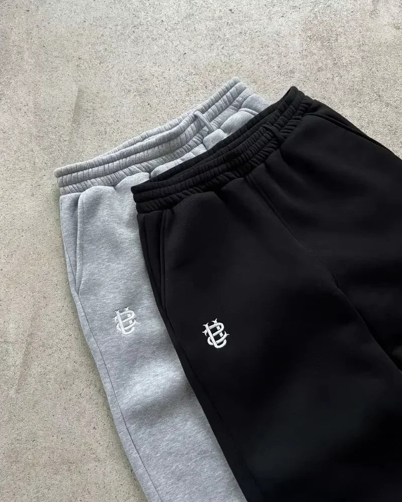 Vintage Basic Sweatpants Y2K Pants Men Women Harajuku Gothic Letter Embroidery Vintage Baggy Sweatpants Casual Wide Leg Trousers