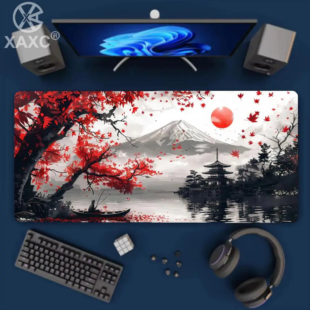 Red and black art landscapes large Mouse Pad anti-slip Durable Desk Mat offices accessories keyboard mouse mat tapis de XAXC