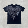 American style new men's summer skull print comfortable soft breathable round neck T-shirt outdoor fashionable high street top