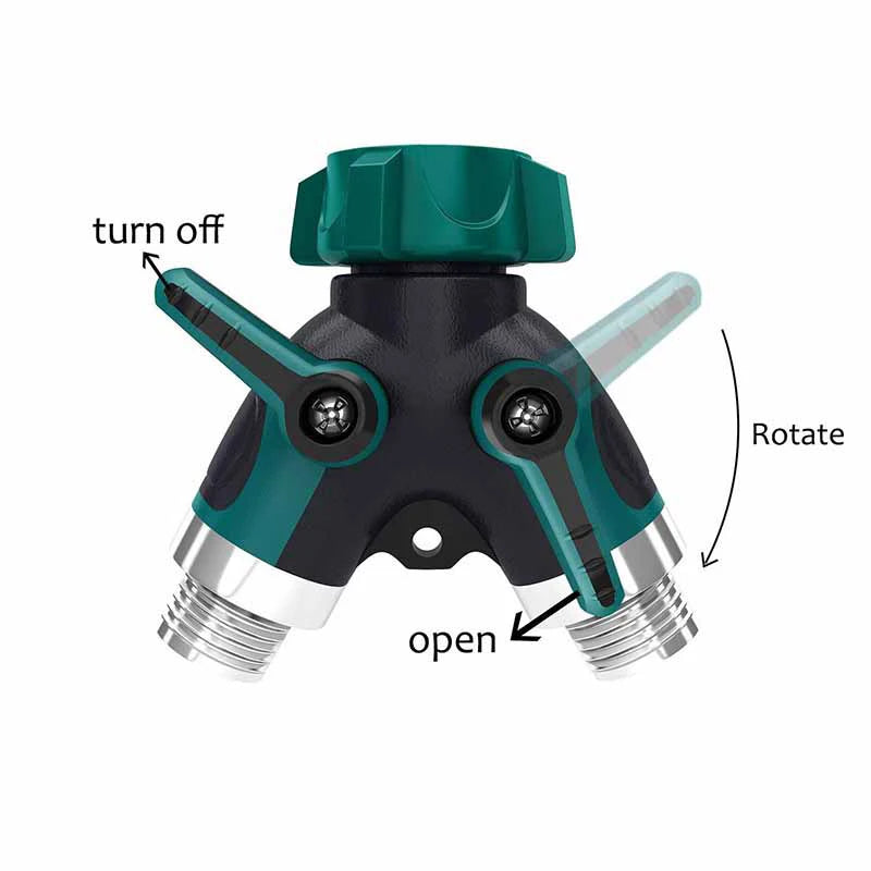 1pc EU US 3/4 Inch 2 Way Garden Hose Splitter Garden Tap Y-Type Watering Connector Distributor For Outdoor Faucet