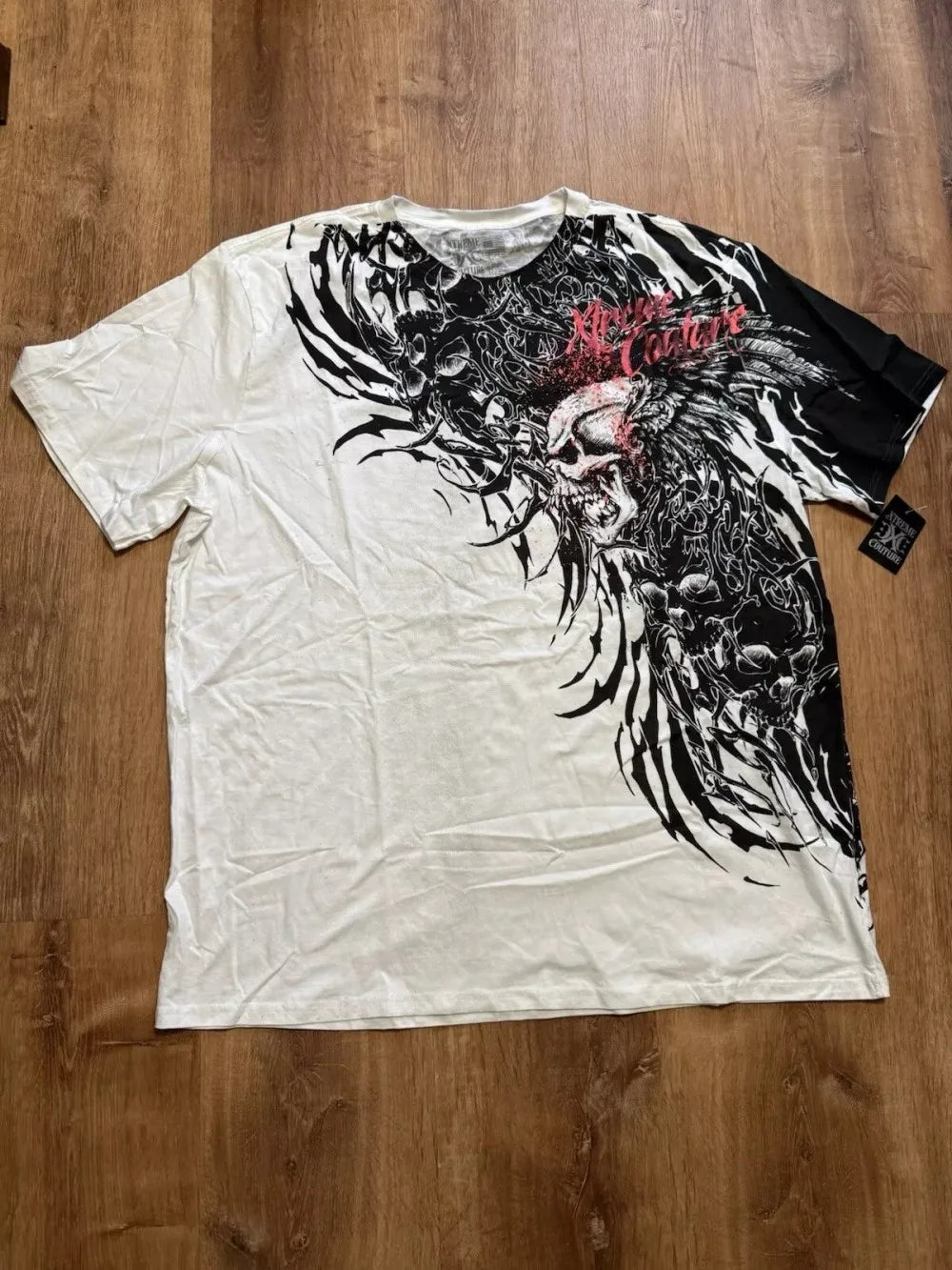 European and American men's summer fashion skull letter print comfortable and breathable round neck T-shirt outdoor street top
