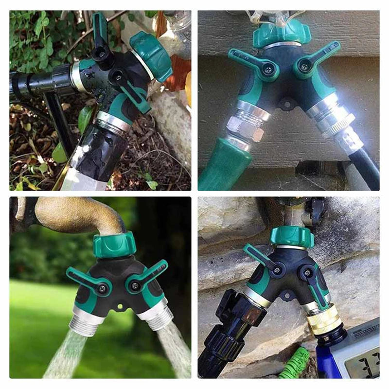 1pc EU US 3/4 Inch 2 Way Garden Hose Splitter Garden Tap Y-Type Watering Connector Distributor For Outdoor Faucet