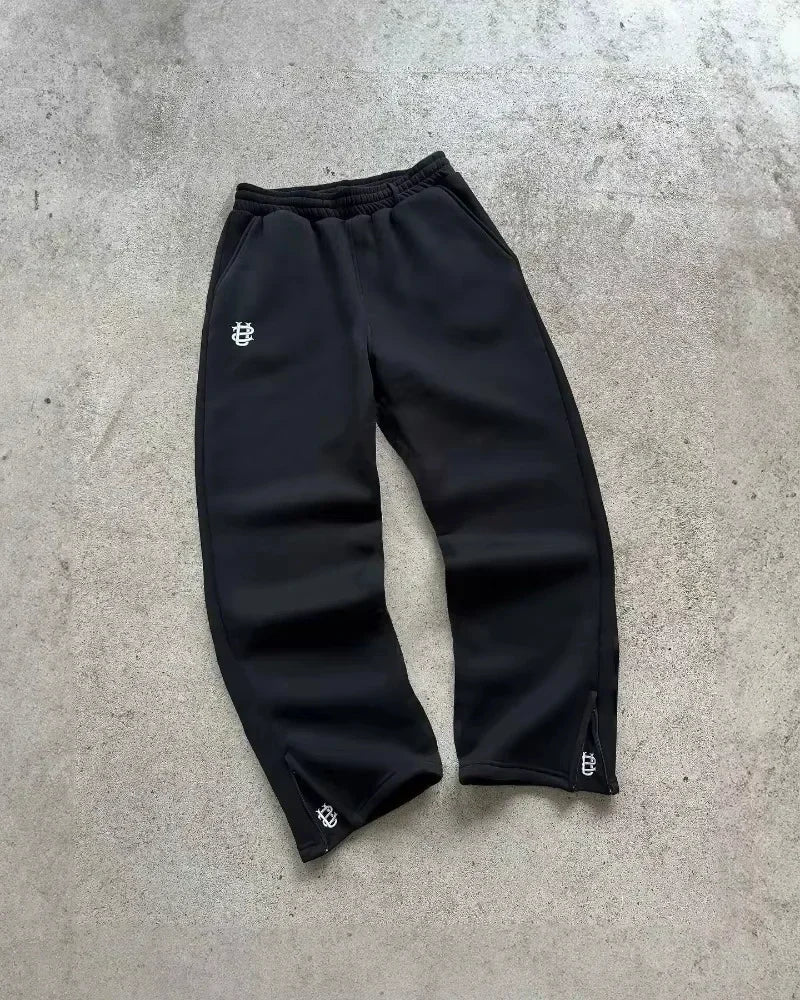 Vintage Basic Sweatpants Y2K Pants Men Women Harajuku Gothic Letter Embroidery Vintage Baggy Sweatpants Casual Wide Leg Trousers