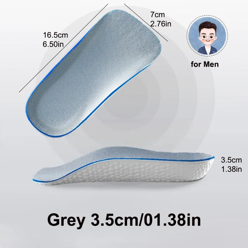 1.5cm 2.5cm 3.5cm Arch Support Height Increase Insoles Soft Half Insole for Men Women Feet Arch Support Orthopedic Shoes Pads