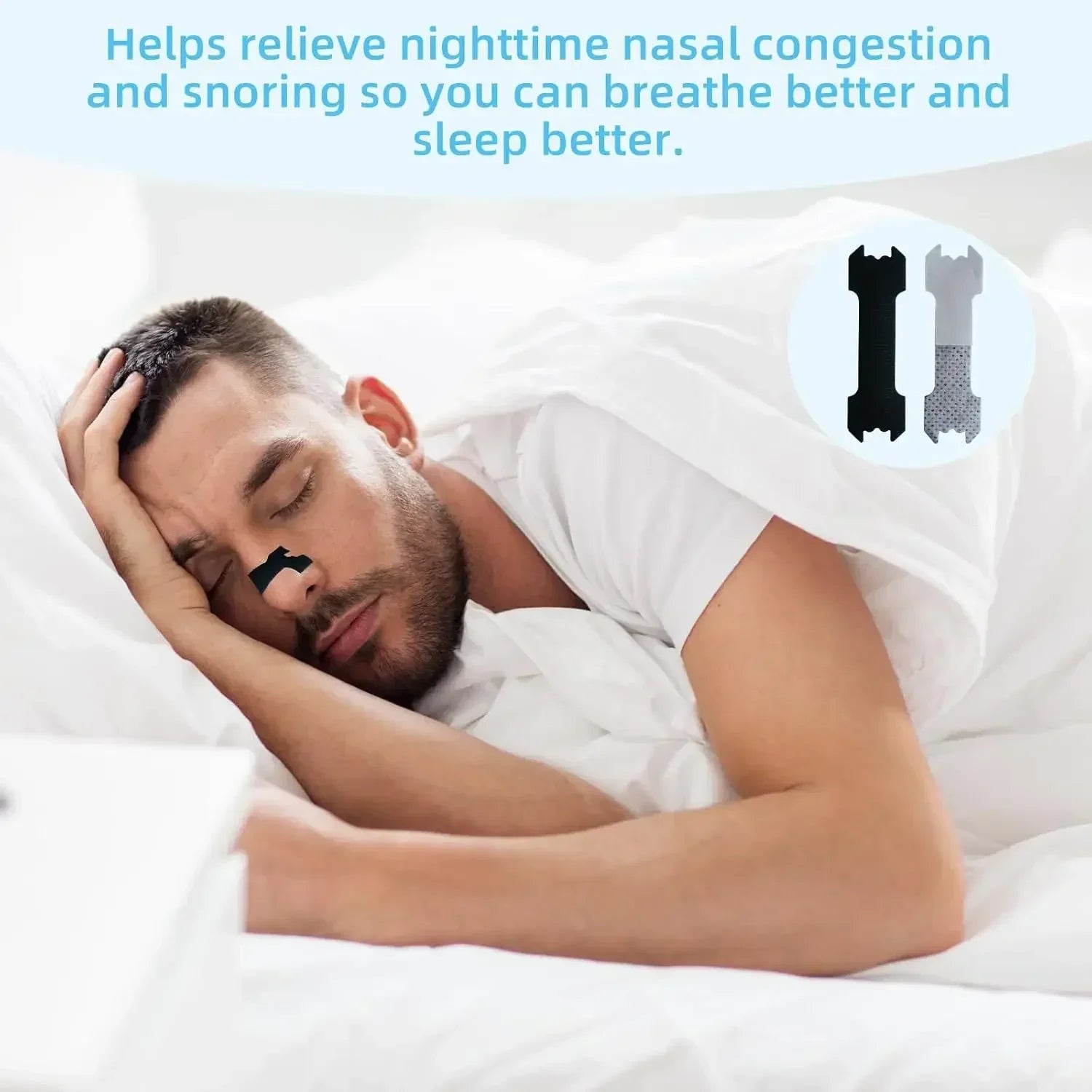 30/90/150, Anti Snoring Nose Patch Set Extra Strength Nasal Strips Better Breathing Non-Invasive Easier Breath Sleep Aid Decive