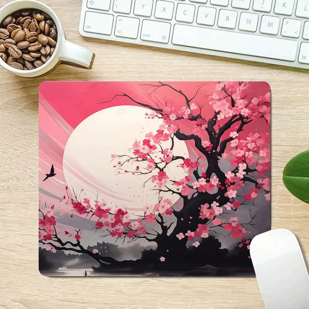 Full Moon Art Landscape Design small-sized mouse pad desk mat gaming mats pc accessories laptop office pads rubber anti-slip