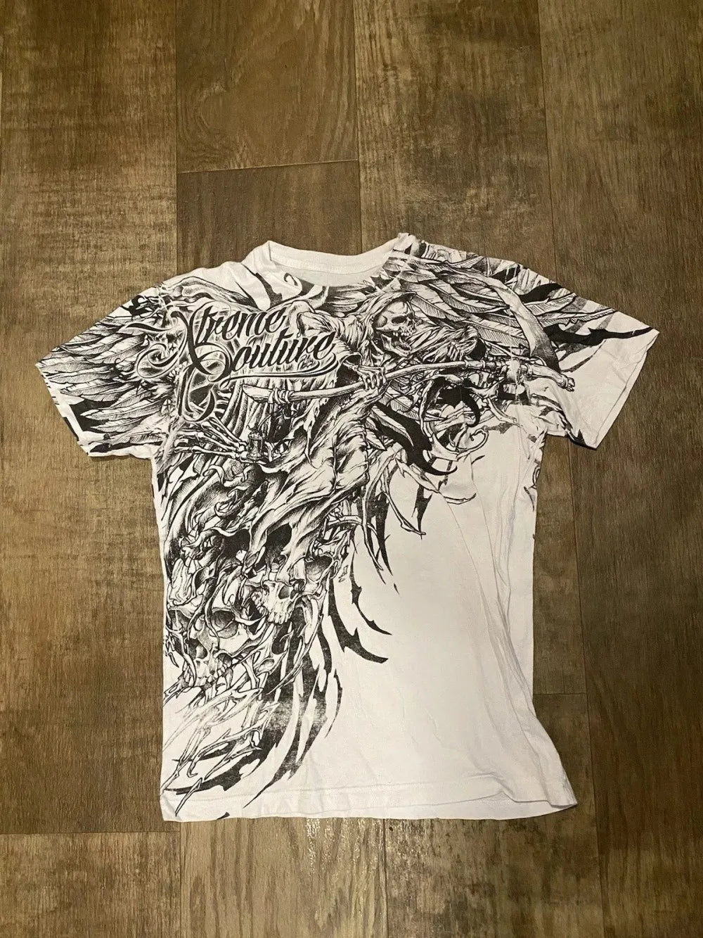 European and American men's summer fashion skull letter print comfortable and breathable round neck T-shirt outdoor street top