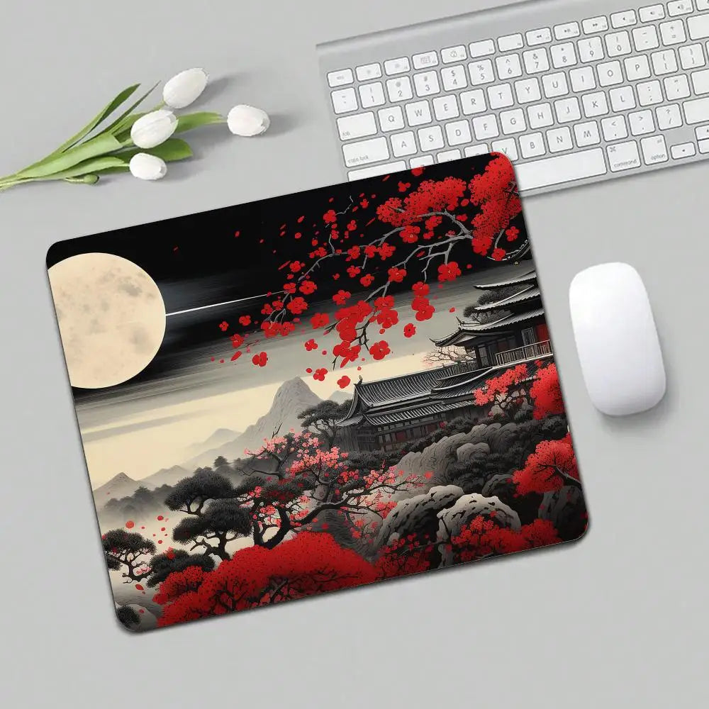 Full Moon Art Landscape Design small-sized mouse pad desk mat gaming mats pc accessories laptop office pads rubber anti-slip